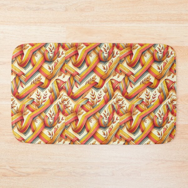 Item preview, Chevron - Red Yellow leaf and Ribbon ; Pattern  Herringbone designed and sold by PatternInArt.