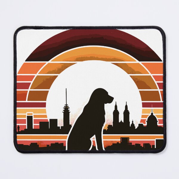 Item preview, Jo'burg Journeys - Vintage Sunset and Skyline with Dog designed and sold by PunnyPawsShop.