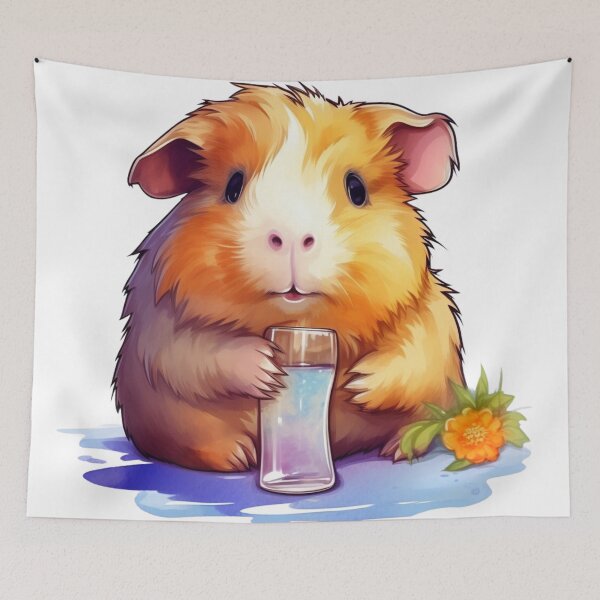 Item preview, guinea pig is drinking water designed and sold by Olibettyart.