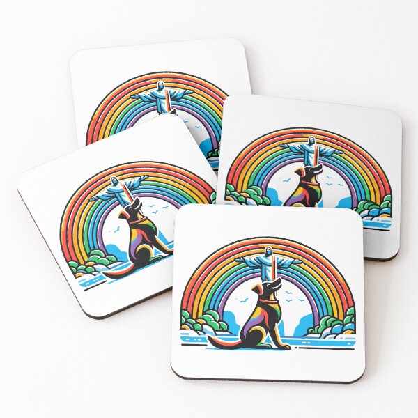 Item preview, Rio Rainbow - Dog and Christ the Redeemer under Rainbow designed and sold by PunnyPawsShop.