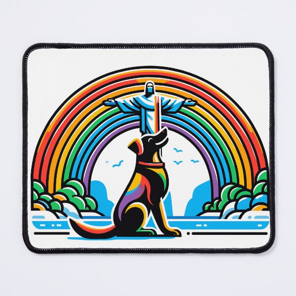 Item preview, Rio Rainbow - Dog and Christ the Redeemer under Rainbow designed and sold by PunnyPawsShop.