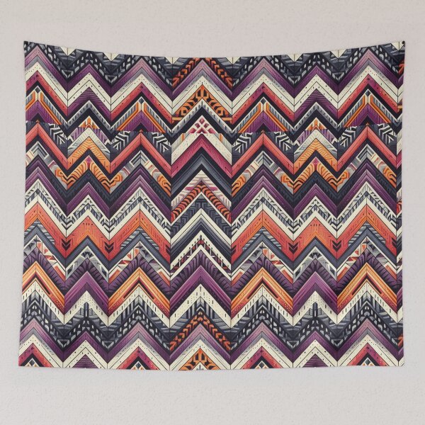 Item preview, Chevron - Purple White Yellow Narrow Pattern ; Pattern  Herringbone designed and sold by PatternInArt.