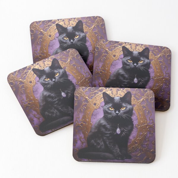 Item preview, Gothic Black British Shorthair Cat designed and sold by Nocturne  Paws.