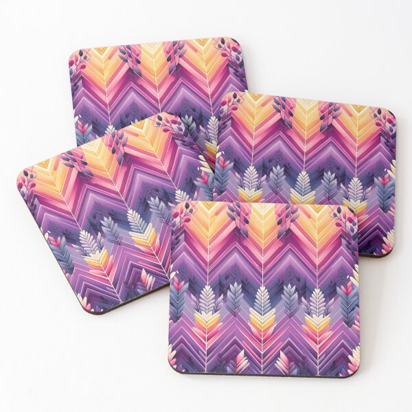 Item preview,  Chevron - Purple Orange Pink Leaf  Pattern ; Pattern  Herringbone designed and sold by PatternInArt.