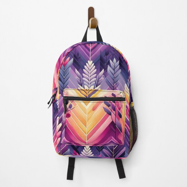 Item preview, Chevron - Purple Orange Pink Leaf Pattern ; Pattern Herringbone designed and sold by PatternInArt.