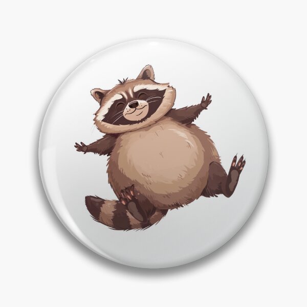 Item preview, Chubby Trash Panda Pin Cute Racoon designed and sold by RSRS Shop.