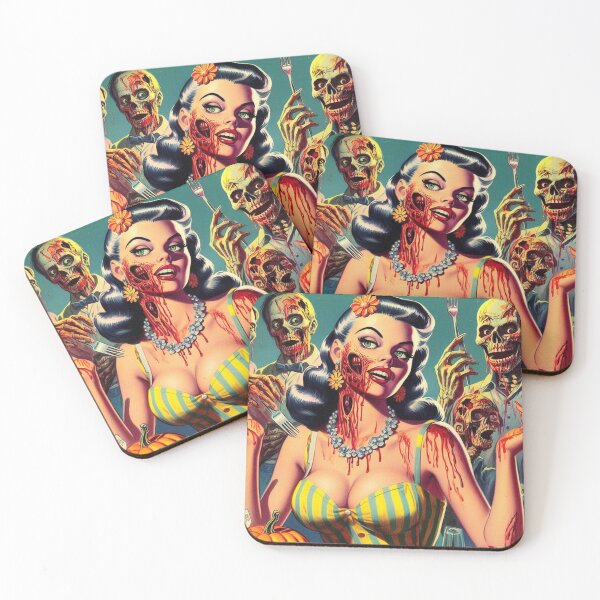 Item preview, Retro Zombie Pin Up designed and sold by PulpVintage.