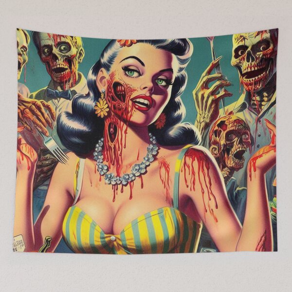 Item preview, Retro Zombie Pin Up designed and sold by PulpVintage.