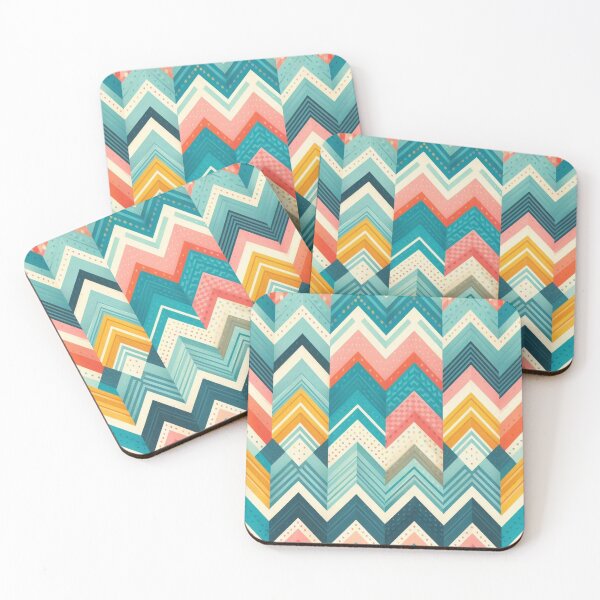 Item preview,  Chevron - Pink Blue Yellow Zigzag Pattern ; Pattern  Herringbone designed and sold by PatternInArt.