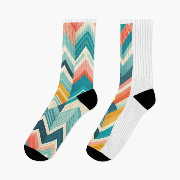 Item preview,  Chevron - Pink Blue Yellow Zigzag Pattern ; Pattern  Herringbone designed and sold by PatternInArt.