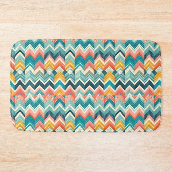 Item preview,  Chevron - Pink Blue Yellow Zigzag Pattern ; Pattern  Herringbone designed and sold by PatternInArt.