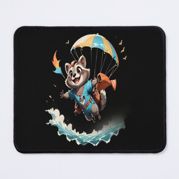 Item preview, Raccoon on a parachute designed and sold by SaNNty.