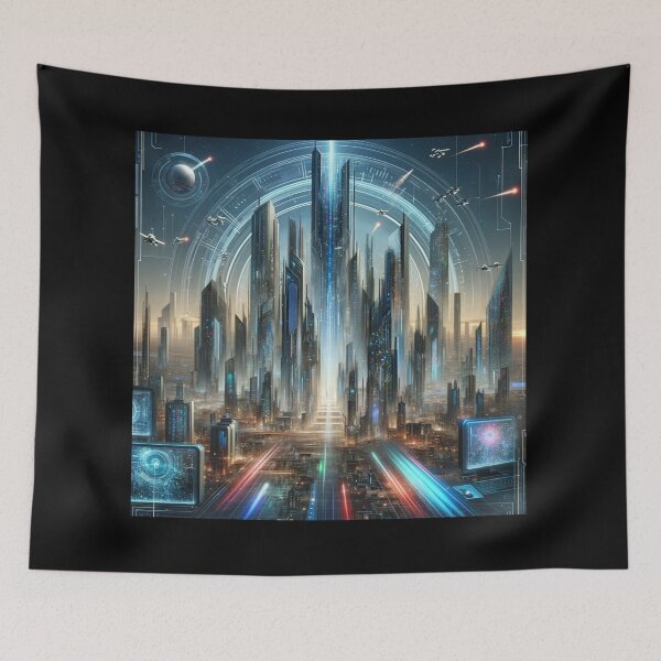 Item preview, Neon Future Metropolis designed and sold by BestArtByArvind.