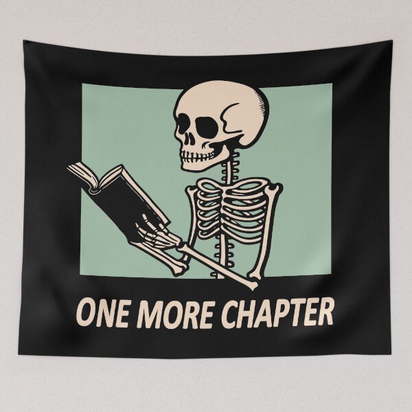 Item preview, Skeleton reading a book - one more chapter designed and sold by ArtemMKV.