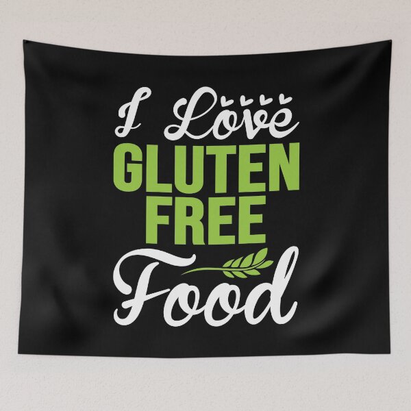 Item preview, "I love Gluten-free food" t shirt dark mode design designed and sold by MyGluteesFree77.