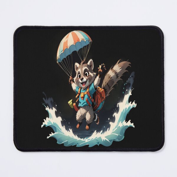 Item preview, Raccoon on a parachute designed and sold by SaNNty.