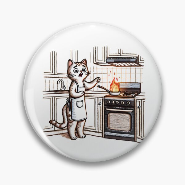 Item preview, #AdultingFail - Hapless Cat Cooking Mishap Illustration designed and sold by #Adulting Central.