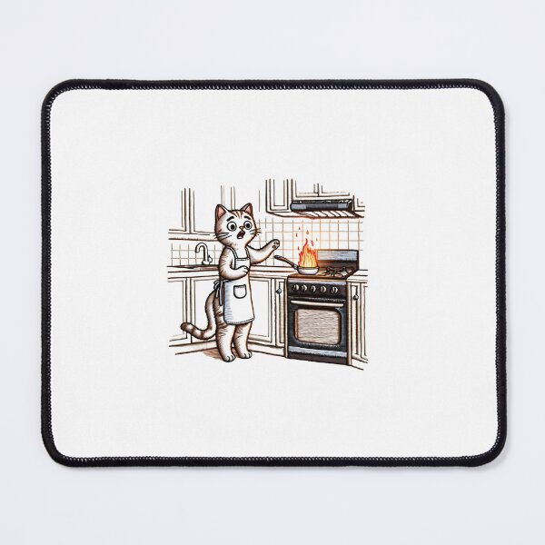 Item preview, #AdultingFail - Hapless Cat Cooking Mishap Illustration designed and sold by #Adulting Central.
