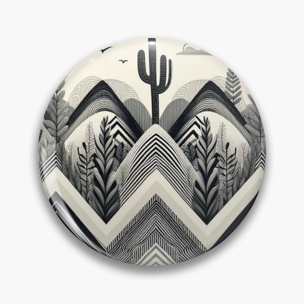 Item preview,  Chevron - Black and White Cactus Pattern ; Pattern  Herringbone designed and sold by PatternInArt.
