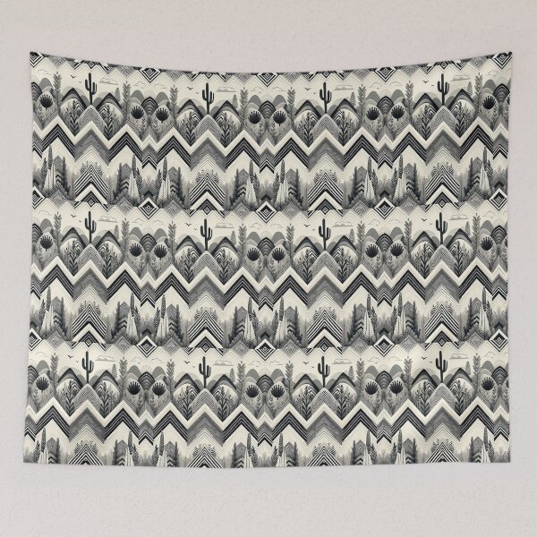 Item preview,  Chevron - Black and White Cactus Pattern ; Pattern  Herringbone designed and sold by PatternInArt.