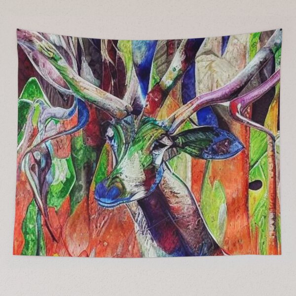 Item preview, Antelope merges with forest designed and sold by George Hutton Hunter.