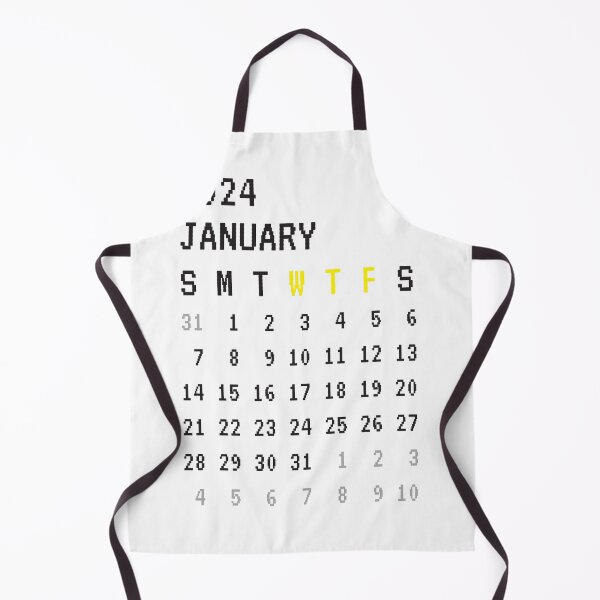 Item preview, Days in January "S M T W T F S" 2024 calendar month T-Shirt Design. designed and sold by poppiq.