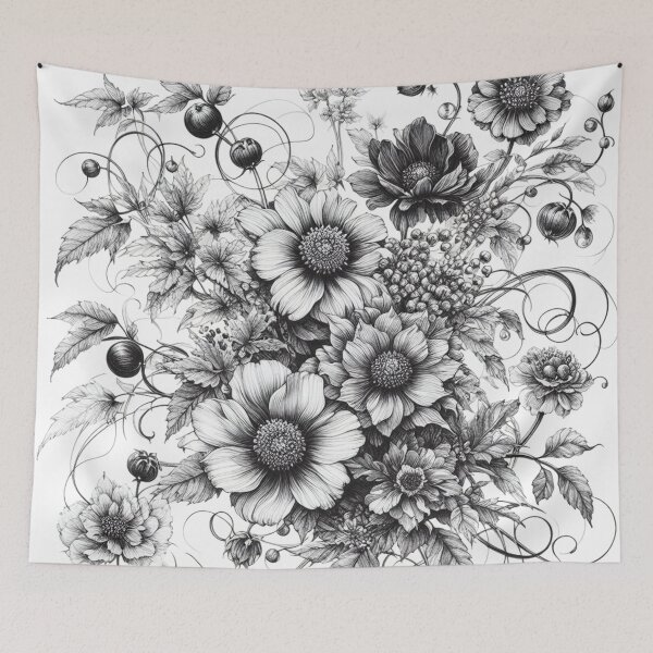 Item preview, Literary flower drawings 01 designed and sold by I-HERE.