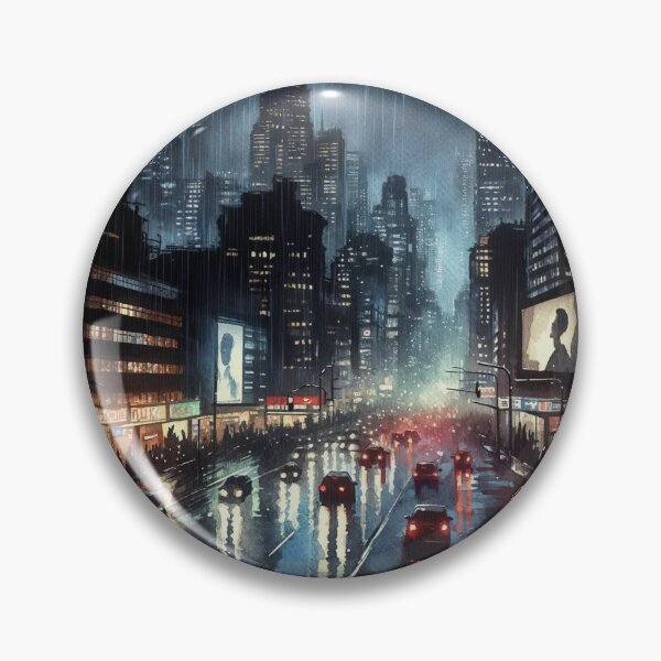 Item preview, Noir Vintage Watercolor City in the Rain designed and sold by RESToRAPTOR.