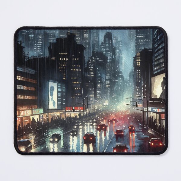 Item preview, Noir Vintage Watercolor City in the Rain designed and sold by RESToRAPTOR.