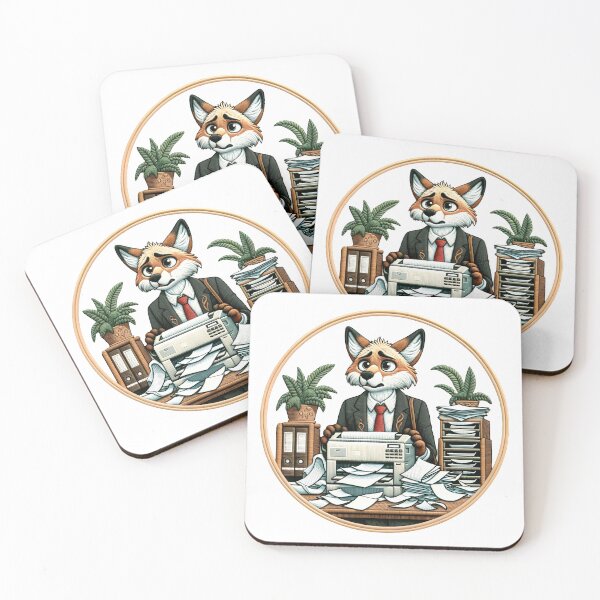 Item preview, Office Fox Chaos - Corporate Jungle Animal Humor designed and sold by #Adulting Central.