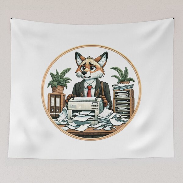 Item preview, Office Fox Chaos - Corporate Jungle Animal Humor designed and sold by #Adulting Central.