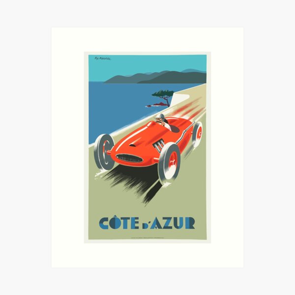 Vintage Travel Poster Cote DAzure French Riviera Art Print