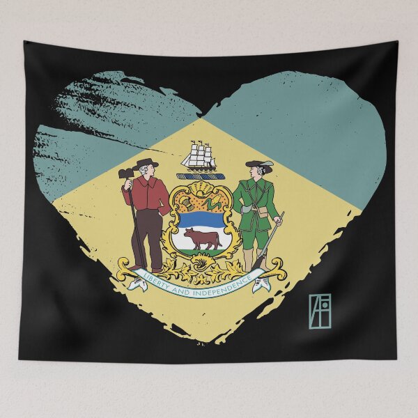 Item preview, U.S. State - I Love Delaware - Delaware Flag designed and sold by ArtProjectShop.