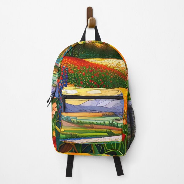 Item preview, Stained Glass Colorful Mountain Meadow designed and sold by ChanceTwoArt.