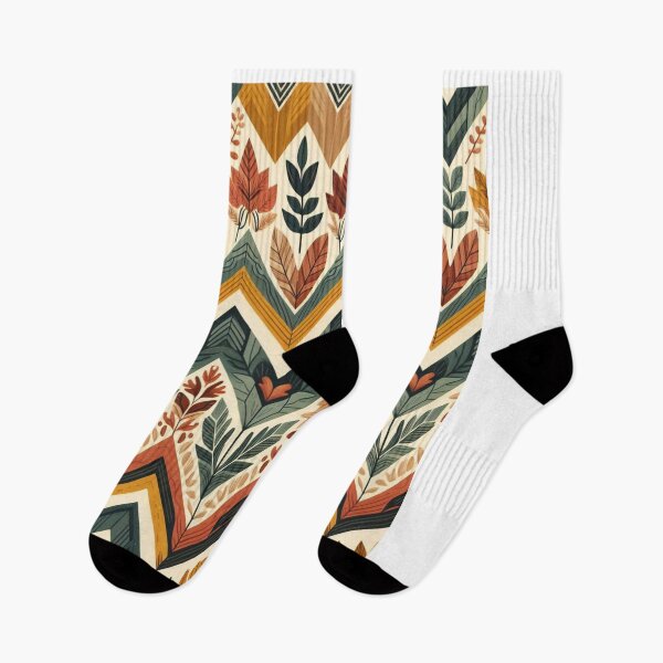 Item preview, Chevron - Yellow Red Green Tribal Leaf Pattern ; Pattern  Herringbone designed and sold by PatternInArt.