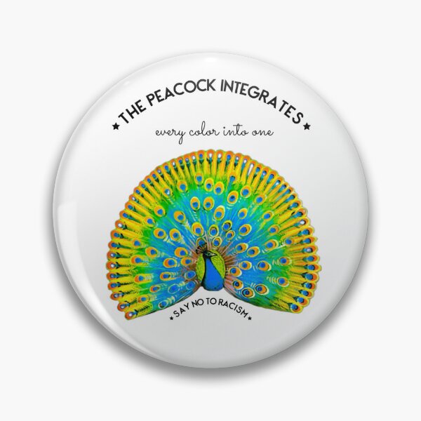 Item preview, The peacock integrates every color into one - say no to racism No. 2 (white edition) designed and sold by asanaworld.