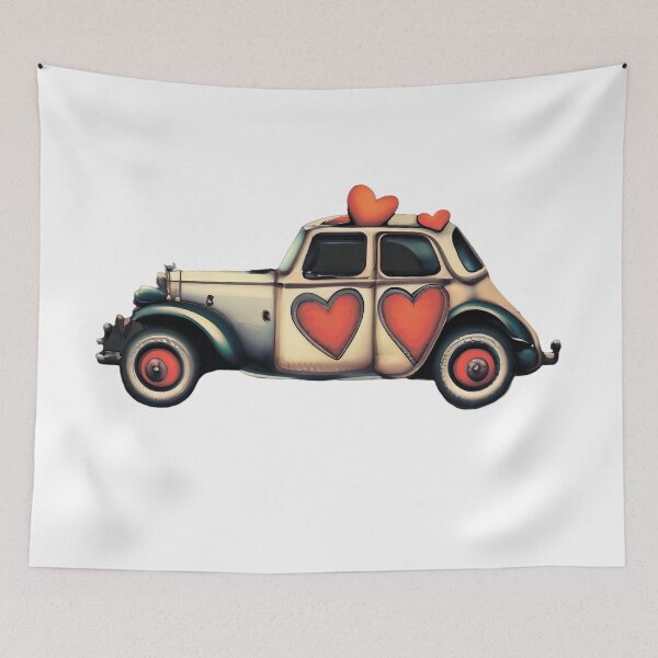 Item preview, Retro car. Hearts designed and sold by MagelliShop.