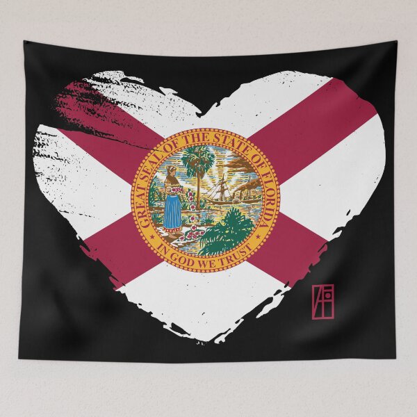Item preview, U.S. State - I Love Florida - Florida Flag designed and sold by ArtProjectShop.