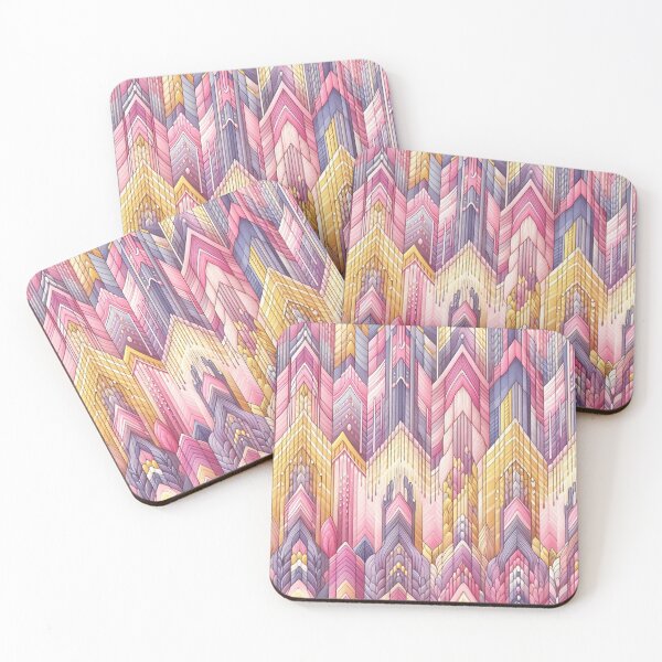 Item preview, Chevron - Pink Yellow Glitch Pattern ; Pattern  Herringbone designed and sold by PatternInArt.