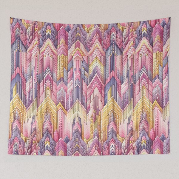 Item preview, Chevron - Pink Yellow Glitch Pattern ; Pattern  Herringbone designed and sold by PatternInArt.