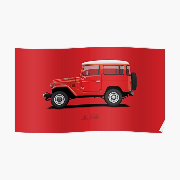 Land Cruiser FJ40 HardTop Red Poster