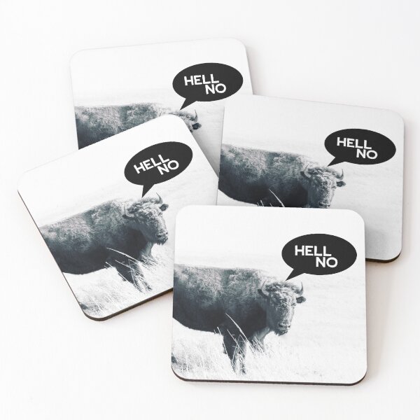 Item preview, Hell No Animal Humor On Bison Photo Art  designed and sold by art64.