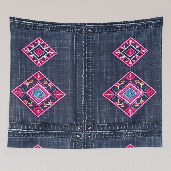 Item preview, Jeans clothes, fuchsia embroidered jeans 4 designed and sold by Kader101.