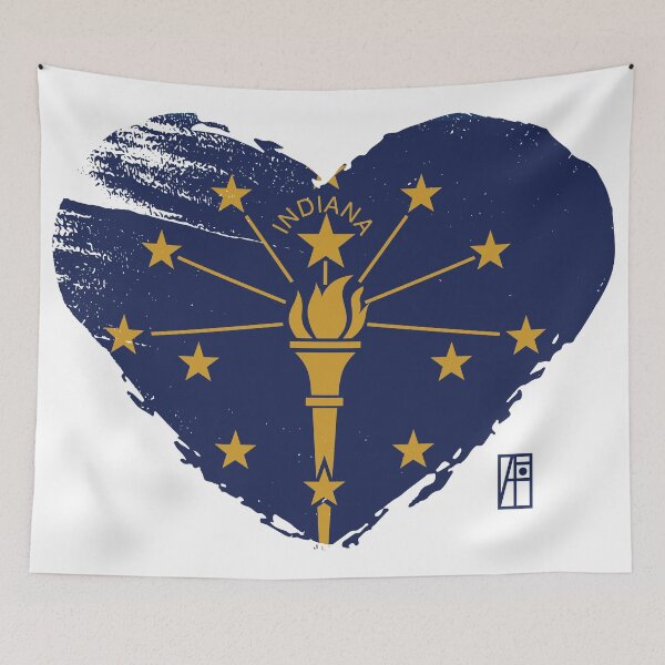 Artikelvorschau, US-Bundesstaat – Ich liebe Indiana – Indiana-Flagge entworfen und verkauft von ArtProjectShop.