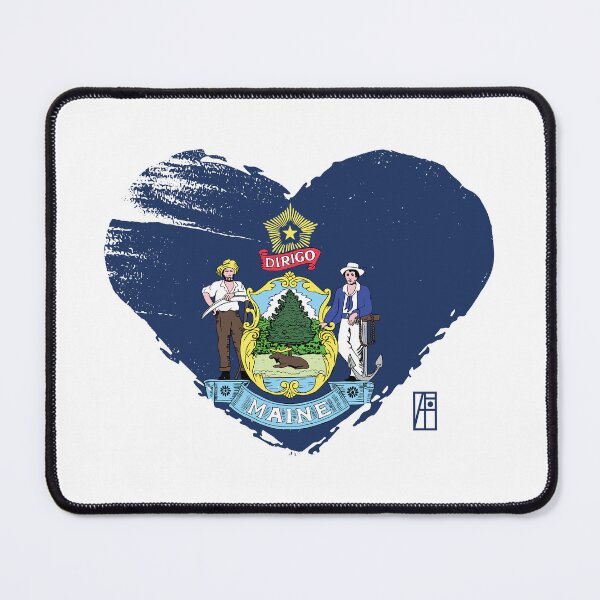 Item preview, U.S. State - I Love Maine - Maine Flag designed and sold by ArtProjectShop.