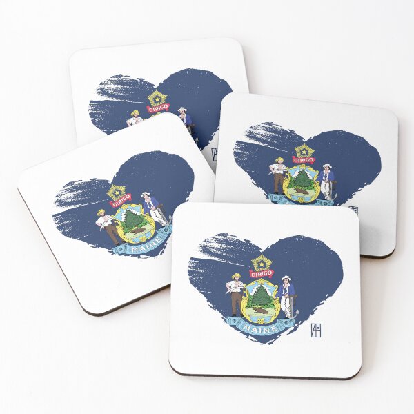 Item preview, U.S. State - I Love Maine - Maine Flag designed and sold by ArtProjectShop.
