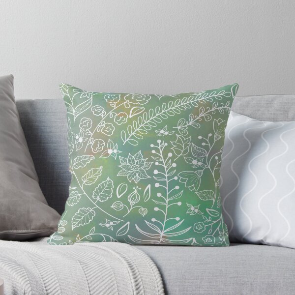 Item preview, Light Sage Green Aqua Beautiful Boho Floral Batik Style by Cherie(c)2024 designed and sold by CheriesArt.