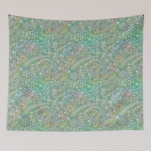 Item preview, Light Sage Green Aqua Beautiful Boho Floral Batik Style by Cherie(c)2024 designed and sold by CheriesArt.