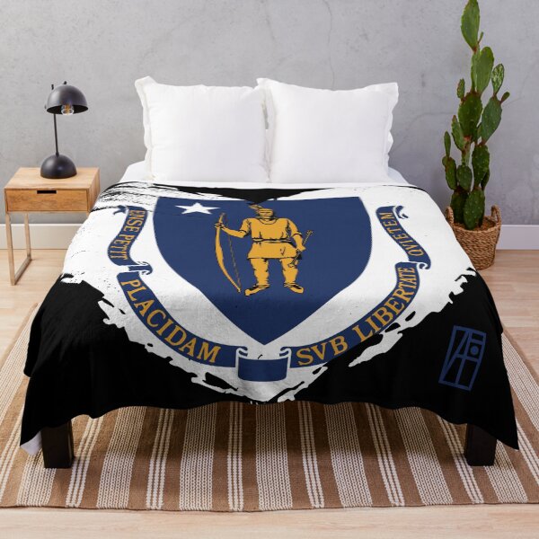 Item preview, U.S. State - I Love Massachusetts - Massachusetts Flag designed and sold by ArtProjectShop.