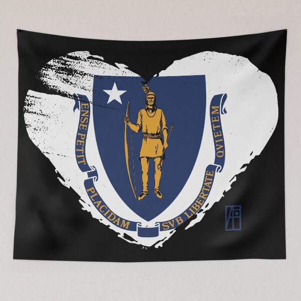 Item preview, U.S. State - I Love Massachusetts - Massachusetts Flag designed and sold by ArtProjectShop.